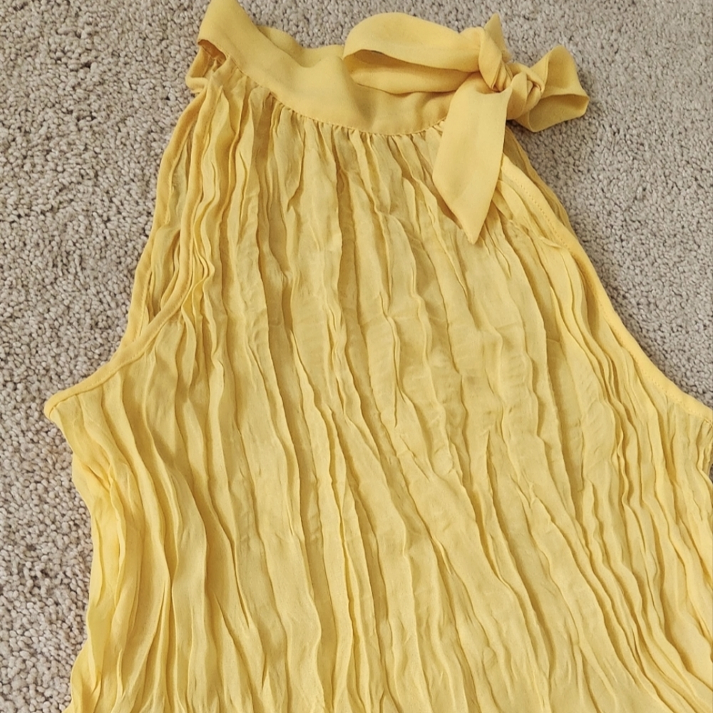 Soft Yellow Bow Blouse